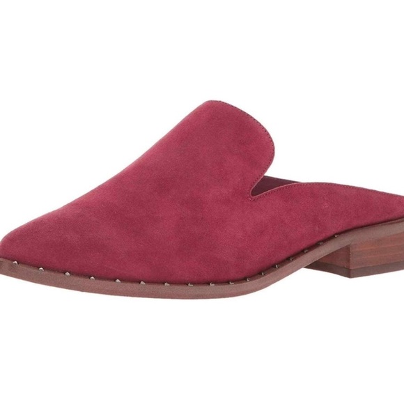 Sam Edelman Shoes - Sam Edelman Wine Suede Leather Pointed Mules with Stud Trim
